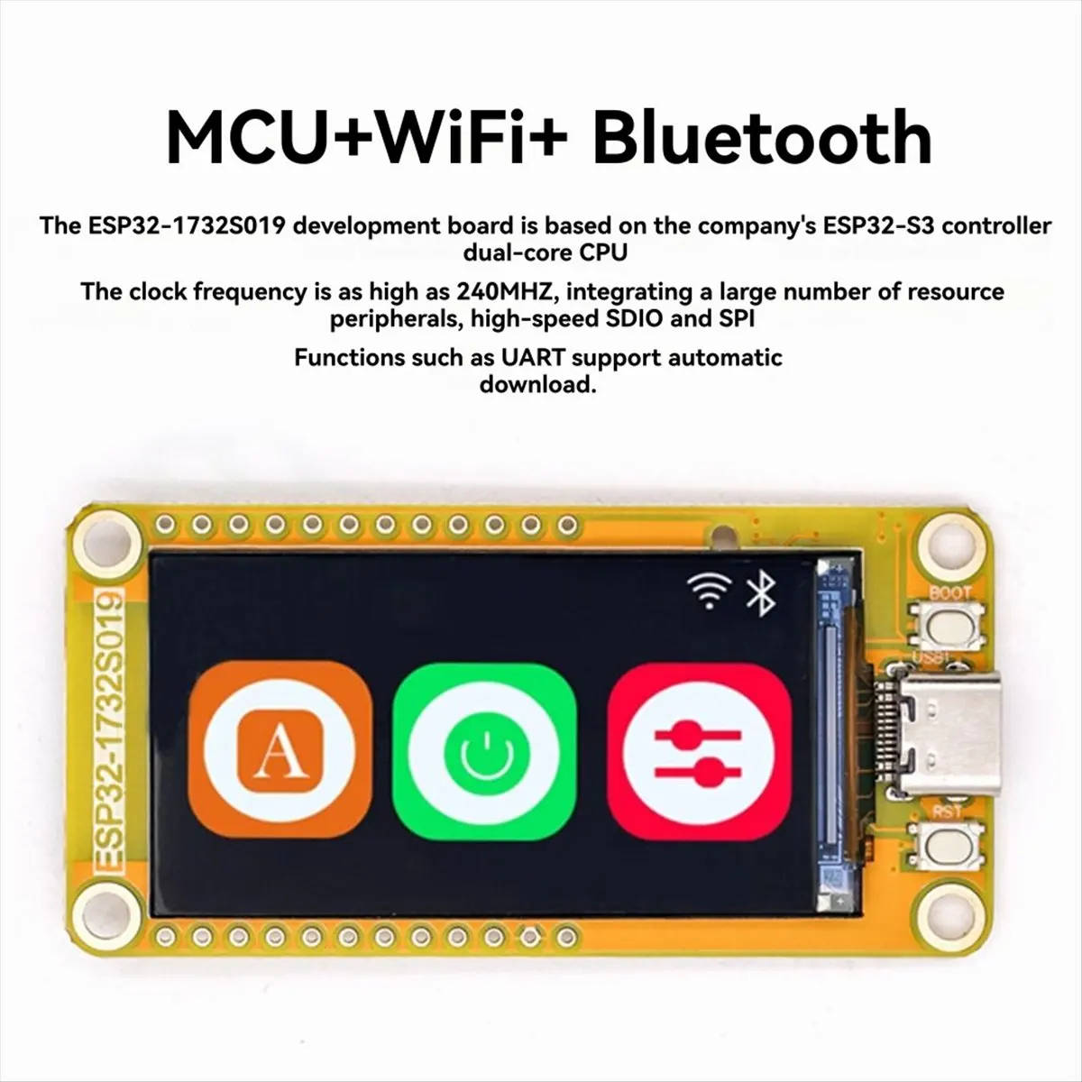 DT75BG - 1.9In IPS LCD TFT Module 170x320 Resolution Smart Display Screen with 8M PSRAM 16M Flash LVGL WiFi & Bluetooth