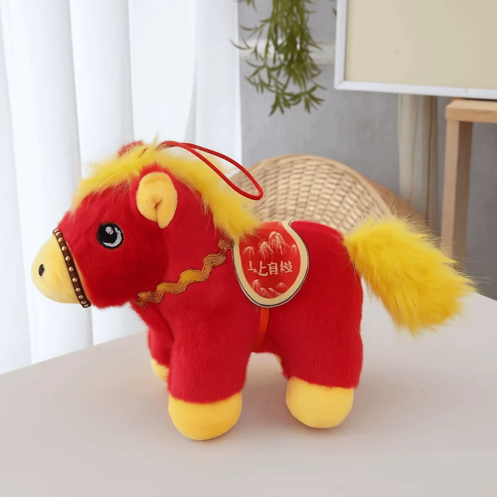 Funny Cartoon Pony Pendant Mascot Dolls Steed Doll Plush Horse Keychain Fluffy Soft Stuffed Animal Keyring Birthday Gift