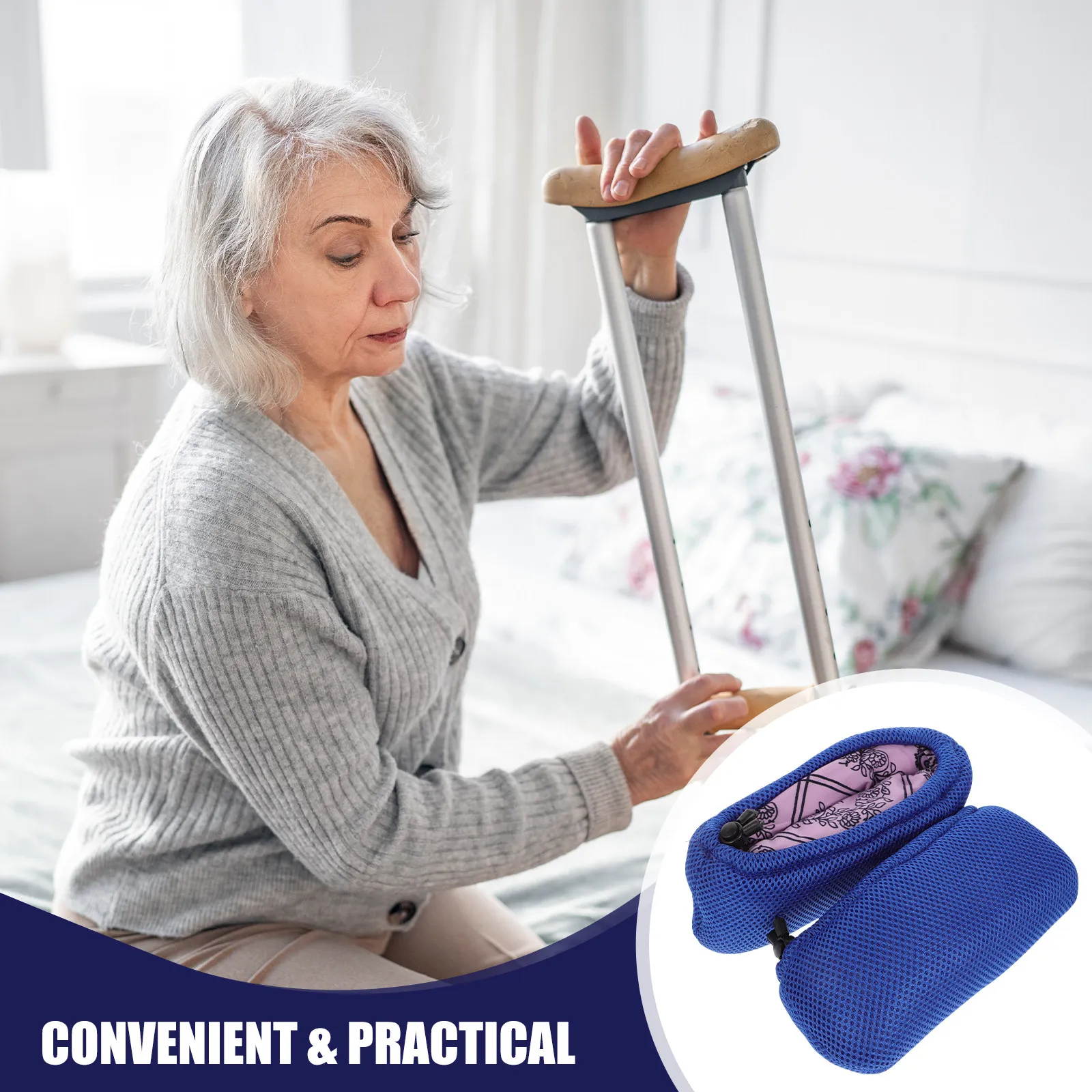 1Pair Comfortable Durable Non-Slip Underarm Crutch Cushion Sponge Cotton Padding Crutches Support Mat Crutches Padding