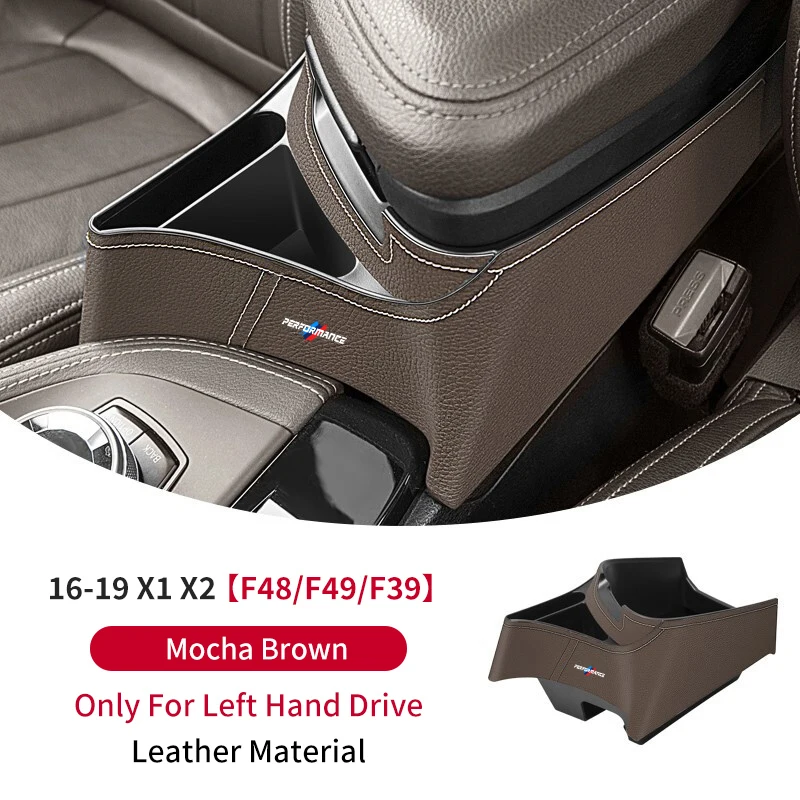 BIBIBO Compartiment Rangement Accoudoir BMW X1 F48 X2 F39 - Tapis Antidérapant Noir