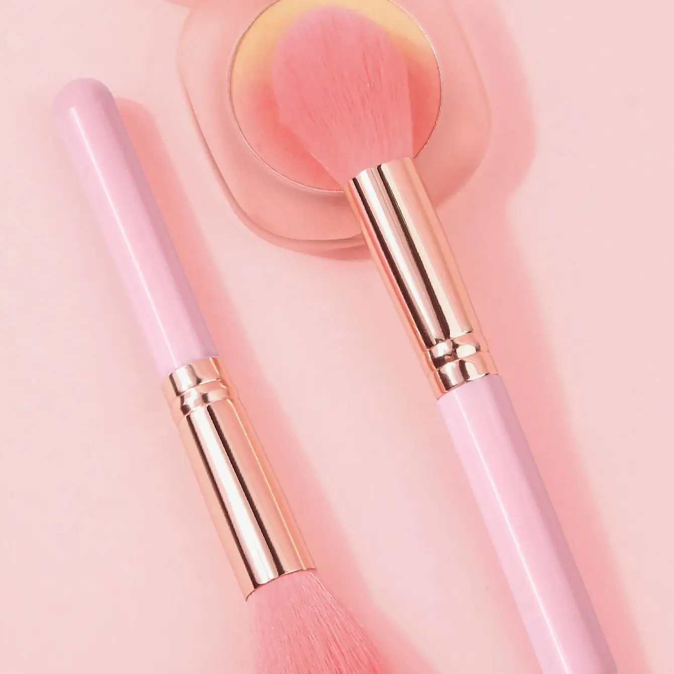 2-delige roze make-upborstel losse borstelborstel make-upborstel blushborstel multifunctionele borstel make-up artist's beauty tool