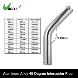 UXCELL 45 Degree Intercooler Pipe 63mm 70mm 76mm OD 300mm 500mm Long Aluminum Alloy Tube Intercooler Pipe Air Intake Tube
