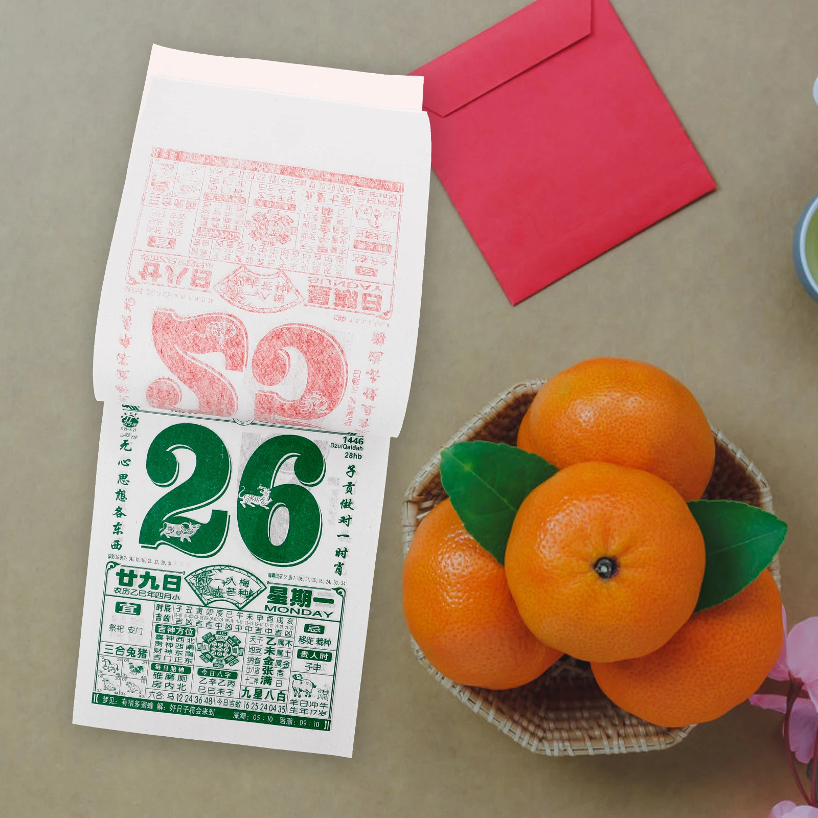 

2025 Snake Year Calendar Lunar Wall Calendars Tearable Monthly Home Decor Chinese Style Almanac Traditional Printing