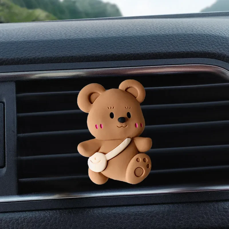 Urso dos desenhos animados ventilação de ar perfume clipe carro ar condicionado aromaterapia clipe criativo bonito acessórios do carro interior