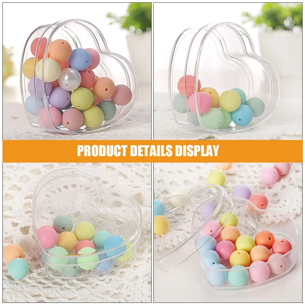 

8 Pcs Heart Shaped Storage Box Clear Plastic Heart-shaped Candy Boxes Packing Bulk