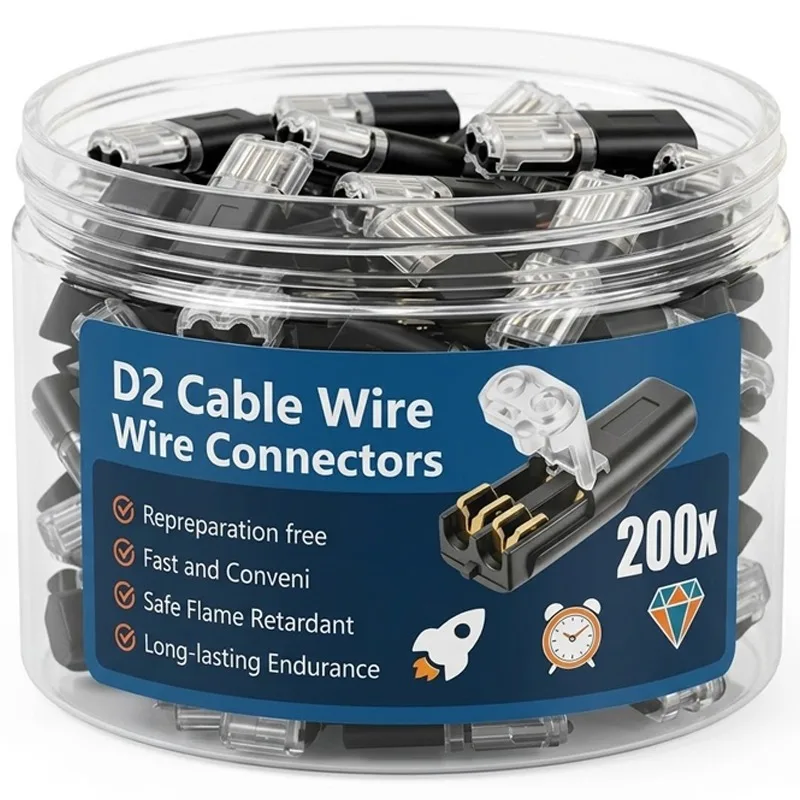 Waterproof 2 Pin Way Plug Electrical Connectors with Locking Buckle Push-in Car Wire Terminal Block Wire Cable Connection Strips