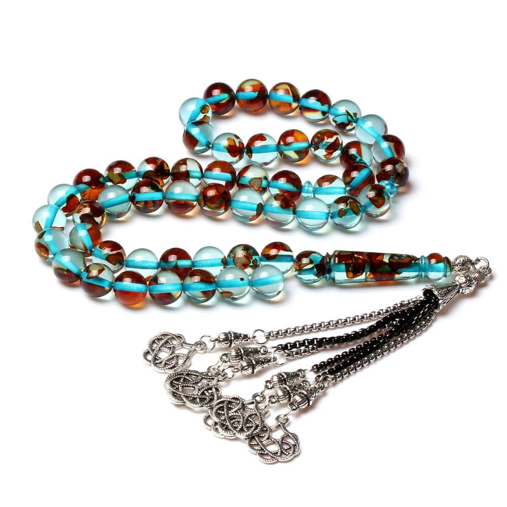 Ambra preoccupazione perline misbaha tasbih tesbih 10mm 33 45 51 perline rosario islamico perline musulmano tesbih braccialetto preghiera resina