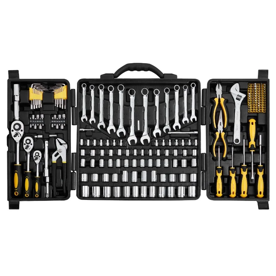 

207-Piece Mechanics Tool Set 1/4 3/8 1/2 Drive Sockets SAE and Metric Mechanic Tool Kit with Bits Wrenches Ratchet Handle Acces
