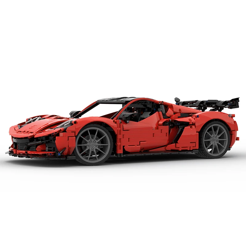MOC-216686 novo zr1 roadster veículo de corrida vermelho 42172 coupe modelo blocos de construção tijolos quebra-cabeça crianças brinquedos diy presentes natal menino