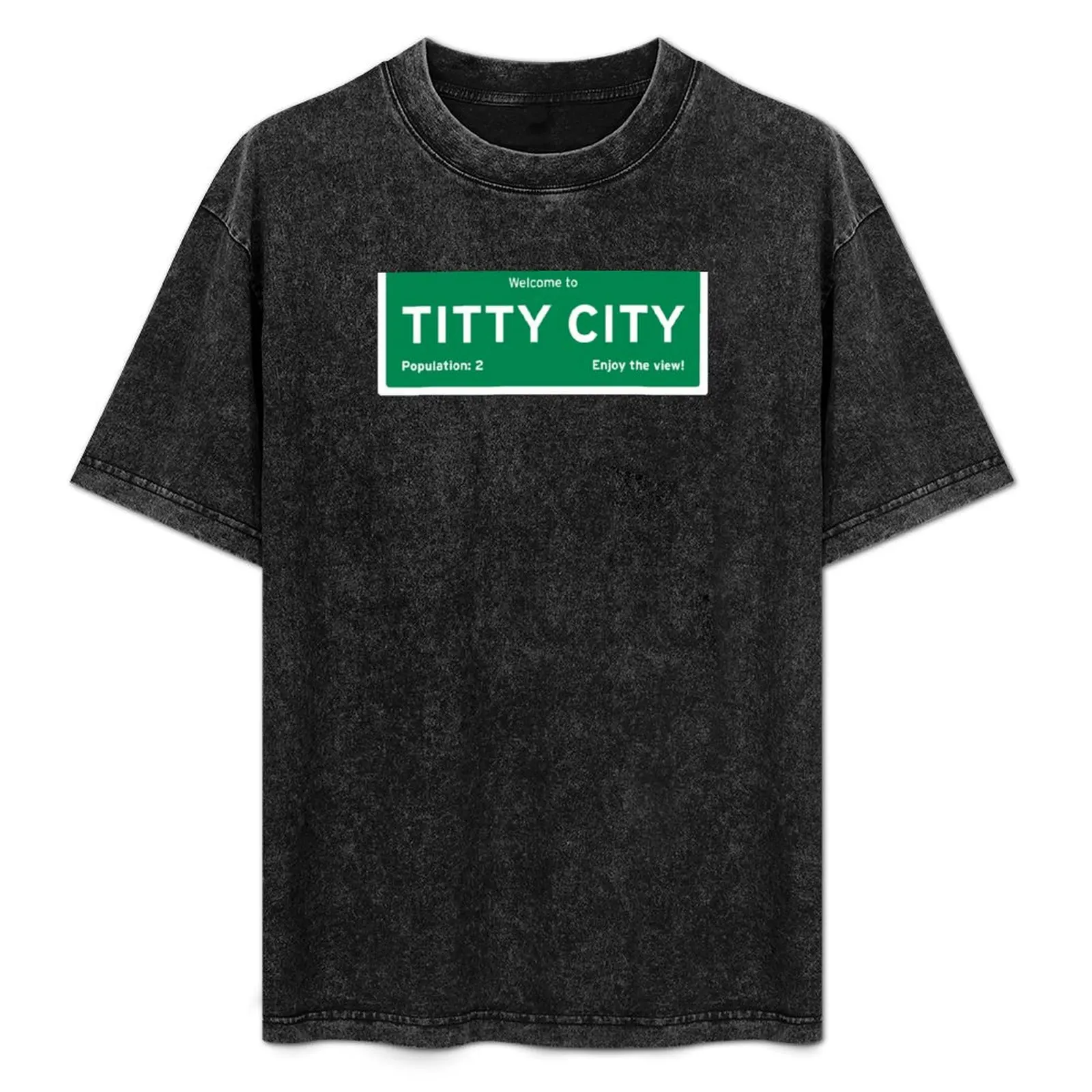 

Welcome to Titty City T-Shirt Simple Solid Color Crew Neck Tee