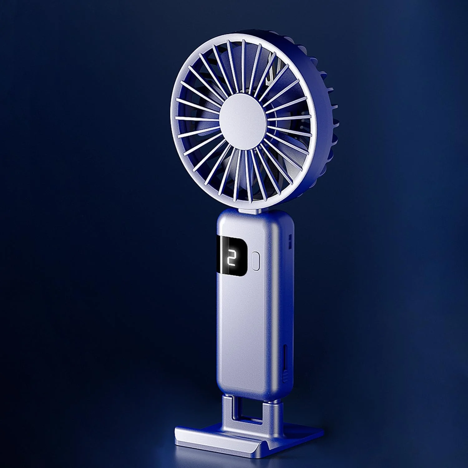 Portable Mini Fan,  Fan with LED Display 5 Speeds 2000mAh USB Rechargeable Battery Fan Small Personal Desk Fan for Women Men Gir