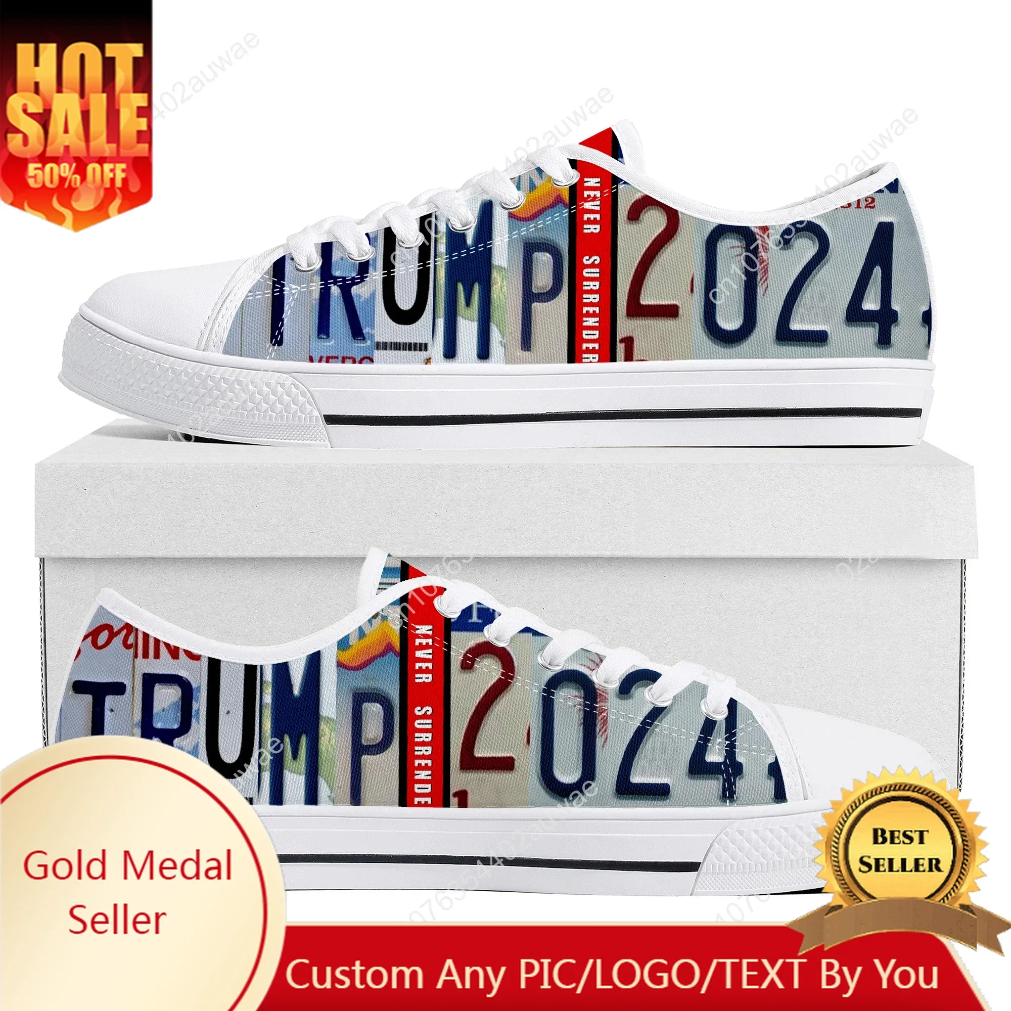 

TRUMP Shooting Make Me Stronger 2024 Low Top Sneakers Mens Womens Teenager Canvas Sneaker Casual Custom Shoes Customize Shoe