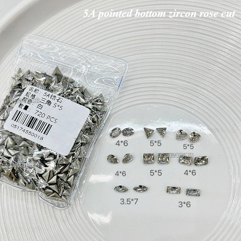 

Цирконий, роза, пшеничный кристалл, дизайн ногтей, взрывная вспышка, заостренное дно, покрытое нижнее белье, нерегулярные многофункциональные украшения для ногтей, сделай сам