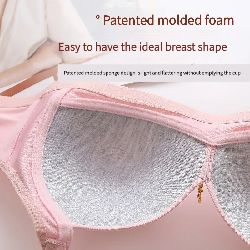 New Non-magnetic Thin Cup Glossy Fat Mm Bra Large Size No Underwire Comfortable Breathable Gathered Women's Underwear