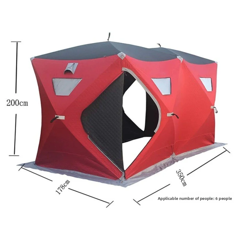 

Thickened Winter Season Warm Cold Proof Fishing Insulated Waterproof Polyester Metal Frame Two Bedrooms Single Layer Fishing