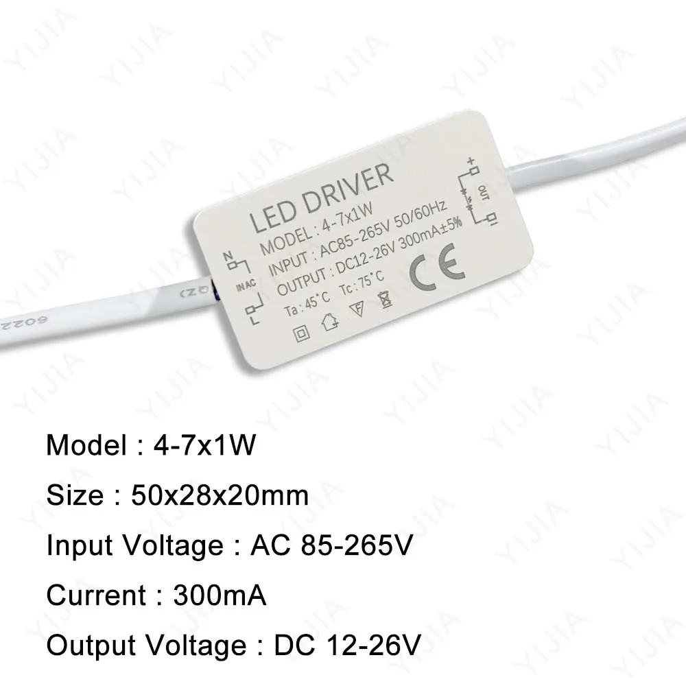 LED Driver 300mA 1-3W 4-7W 8-12W 18W 20W 18-25W 25-36W LED Constant Current Driver Power Unit Supply For Driver LED Transformer