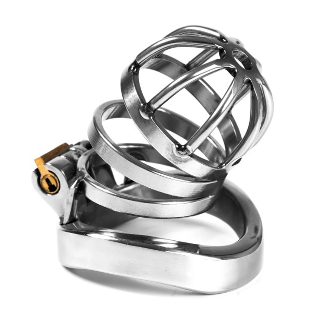 กรงครอบอวัยวะเพศชายโลหะพร้อมสายสวนปัสสาวะ, แบบล็อคได้ ป้องกันการดึงออก ป้องกันการหลุดรอด สำหรับการควบคุมการถึงจุดสุดยอดในกิจกรรม BDSM