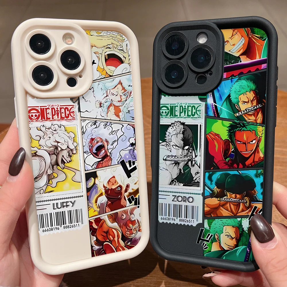 One Piece Zoros Luffys Phone Case for Apple iPhone 17 Air 16 16e 15 14 Plus 13 12 11 Pro Max X Xs XR 8 Soft TPU Cover