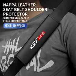 1Pc Leather Car Seat Belt Cover Safety Belt Shoulder Protection Interior Ornament For Peugeot GT Line 2008 3008 4008 5008 307