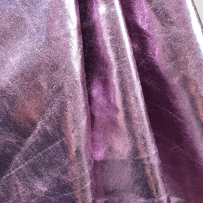 

Pink Metallic Leather Reflective Clothing Makeup Bag Waterproof Fabric AC014