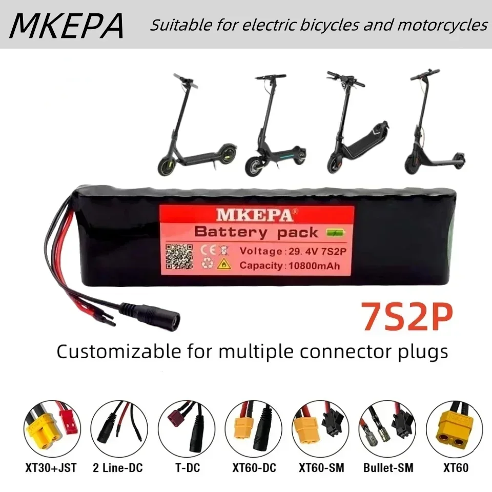 29.4V 7S2P 10800mAh 18650 Lithium ion Battery for 7s2p 29.4V 10.8A Electric Scooter Lithium ion Battery Durable