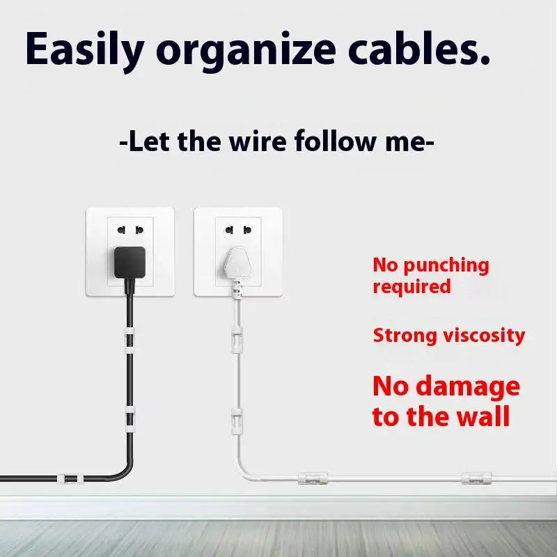 20-100PCS Self Stick Wire Cable Cord Clips Clamp Table Wall Tidy Organizer Holder Fixer Holder For Computer USB Charging Data