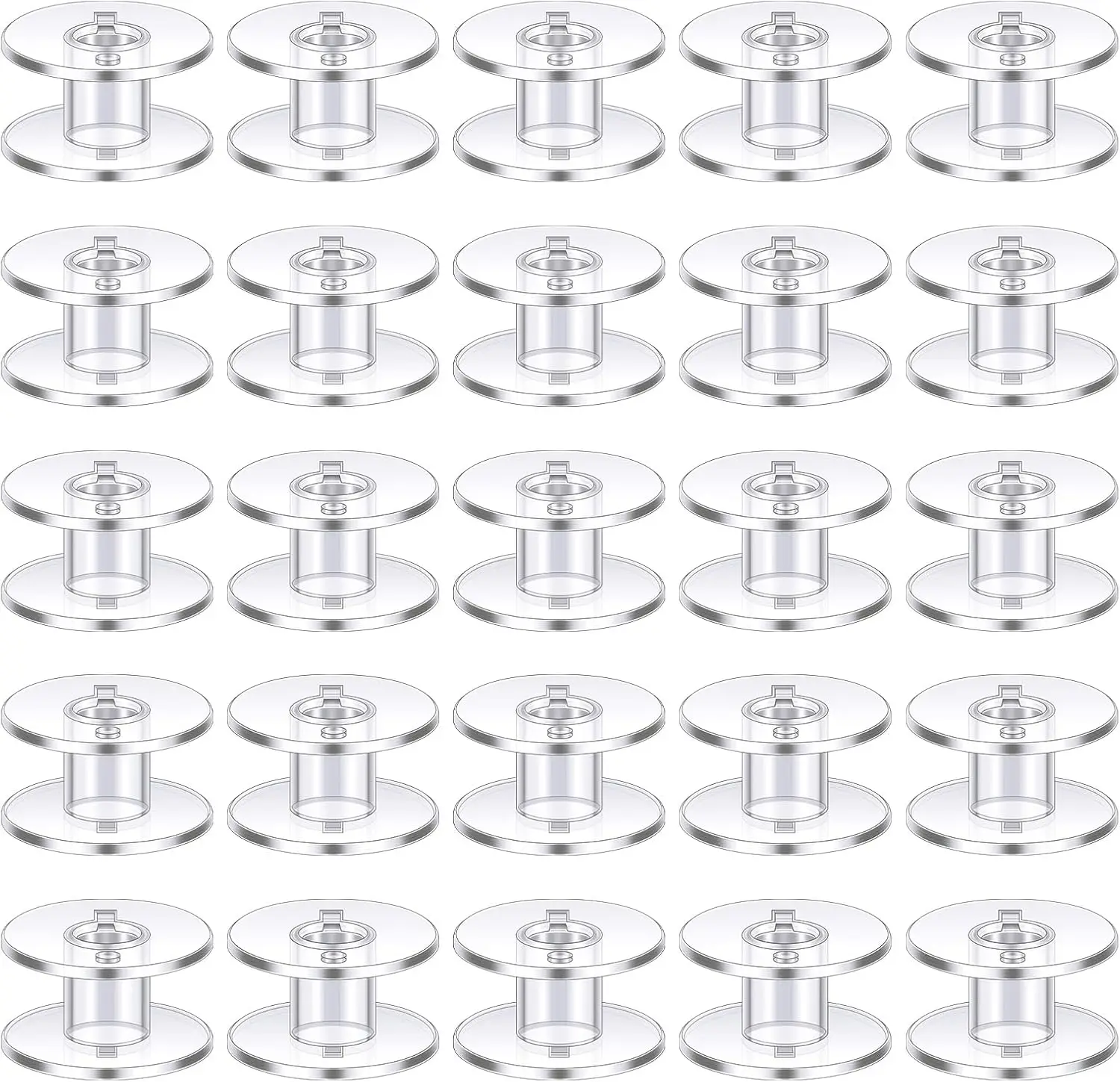 25/50 pezzi bobine di plastica per macchina da cucire con custodia per bobina bobine Sa156 classe 15 bobine vuote trasparenti bobine accessori strumento