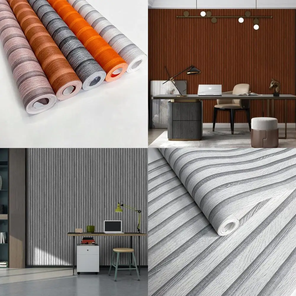 Modern Minimalist Vertical Stripe Wallpaper for Bedroom Living Room Dining Room Office TV Background Wall Home Decor