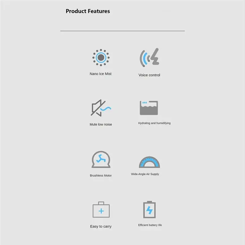 

*ABAB Portable Air Cooler Fan USB Mini Air Conditioner Humidifier Digital Voice Control Electric Fan for Office Home-A