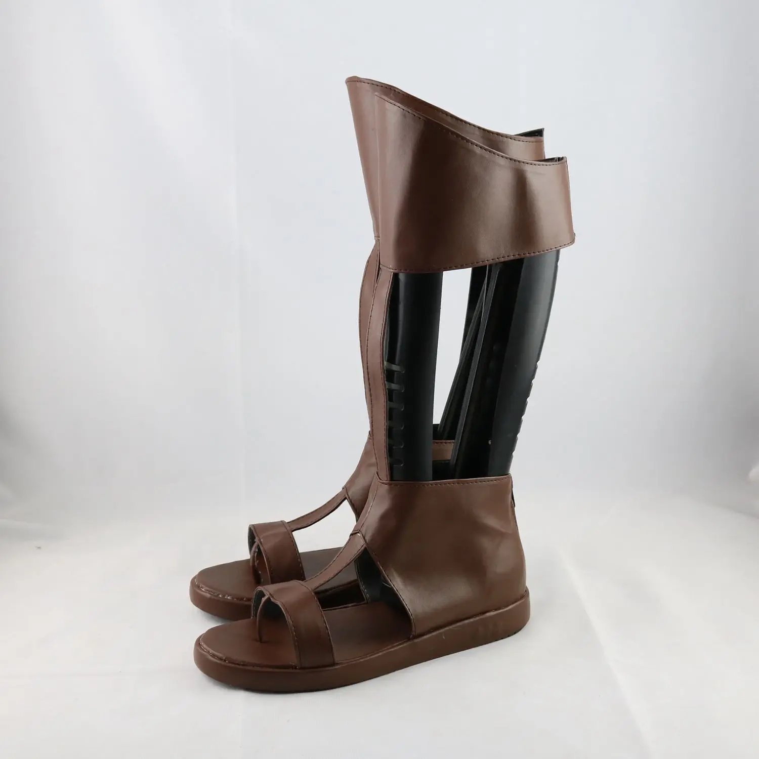 Hercules – chaussures de Cosplay marron, bottes mi-mollet, mascarade d'halloween, carnaval, accessoires de Costume de fête pour hommes adultes