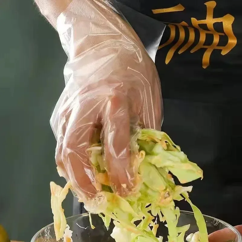 1000 SZTUK Przezroczyste rฤkawiczki jednorazowe Plastikowe wodoodporne rฤkawiczki do kuchni Restauracja Smaลผony kurczak Grill Jednorazowa zastawa