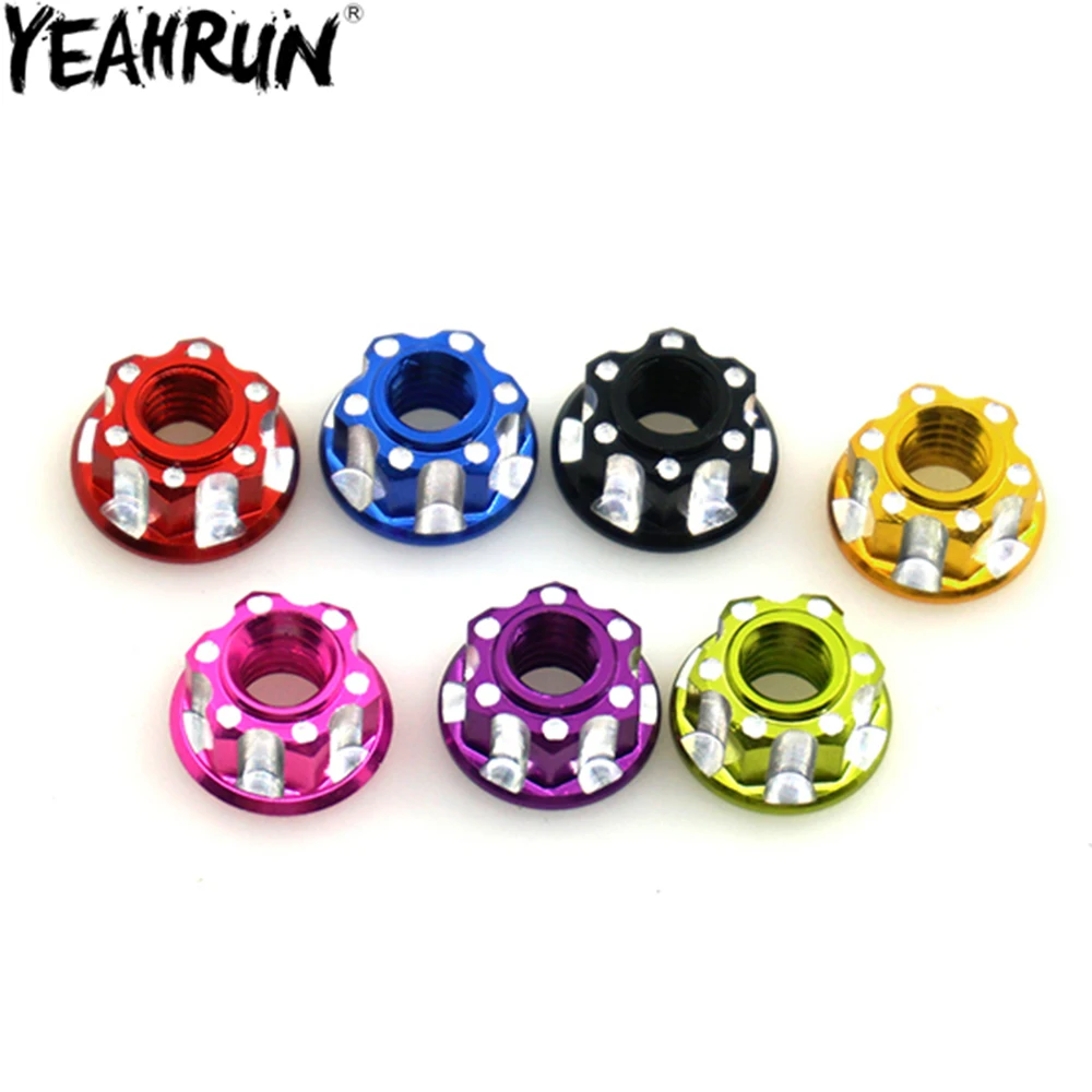 YEAHRUN 4Pcs Aluminum M4 Carving Hexagonal Nuts Hex Screws for Sakura D3 D4 HSP 1/10 RC Car Upgrade Parts