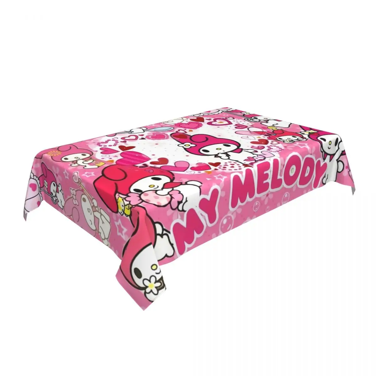 Customized Rectangular Cartoon My Melody Sanrio Japan Anime Tablecloth Fit 40