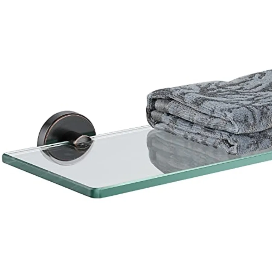 

Стеклянная полка для ванной комнаты из закаленного стекла с эффектом масляной полировки, 2x5, нержавеющая сталь ORB, настенное крепление TGS0L-ORB