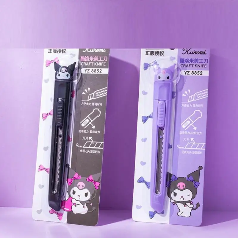 hot Miniso Kawaii Utility Knife Hello Kitty Cartoon Art Crop Express Delivery Box Cutter Cartoon Student Stationery New Style