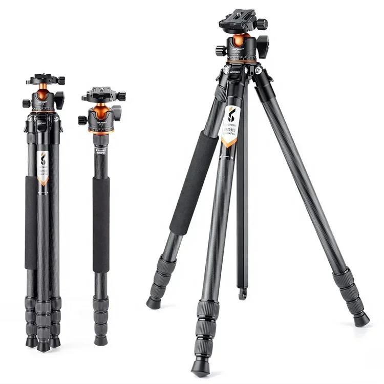 A254C4+BH-35L KF09.098 K&F Concept 15kg load camera tripod monopod carbon fiber video photo monopod