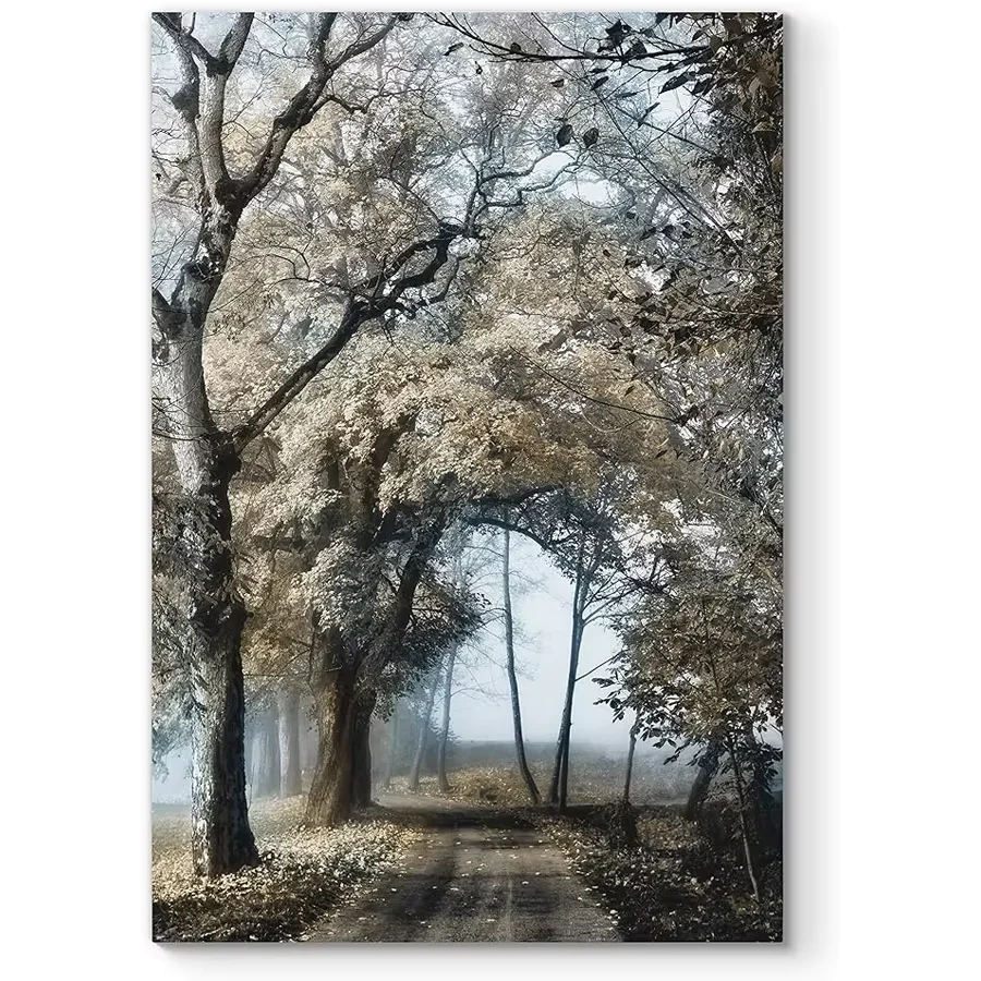 Romantic Secret DIY Diamond Paining Forest Path Art Full Drill Diamond Embroidery Autumn Falling Leaf Scenery Mosaic Home Decor