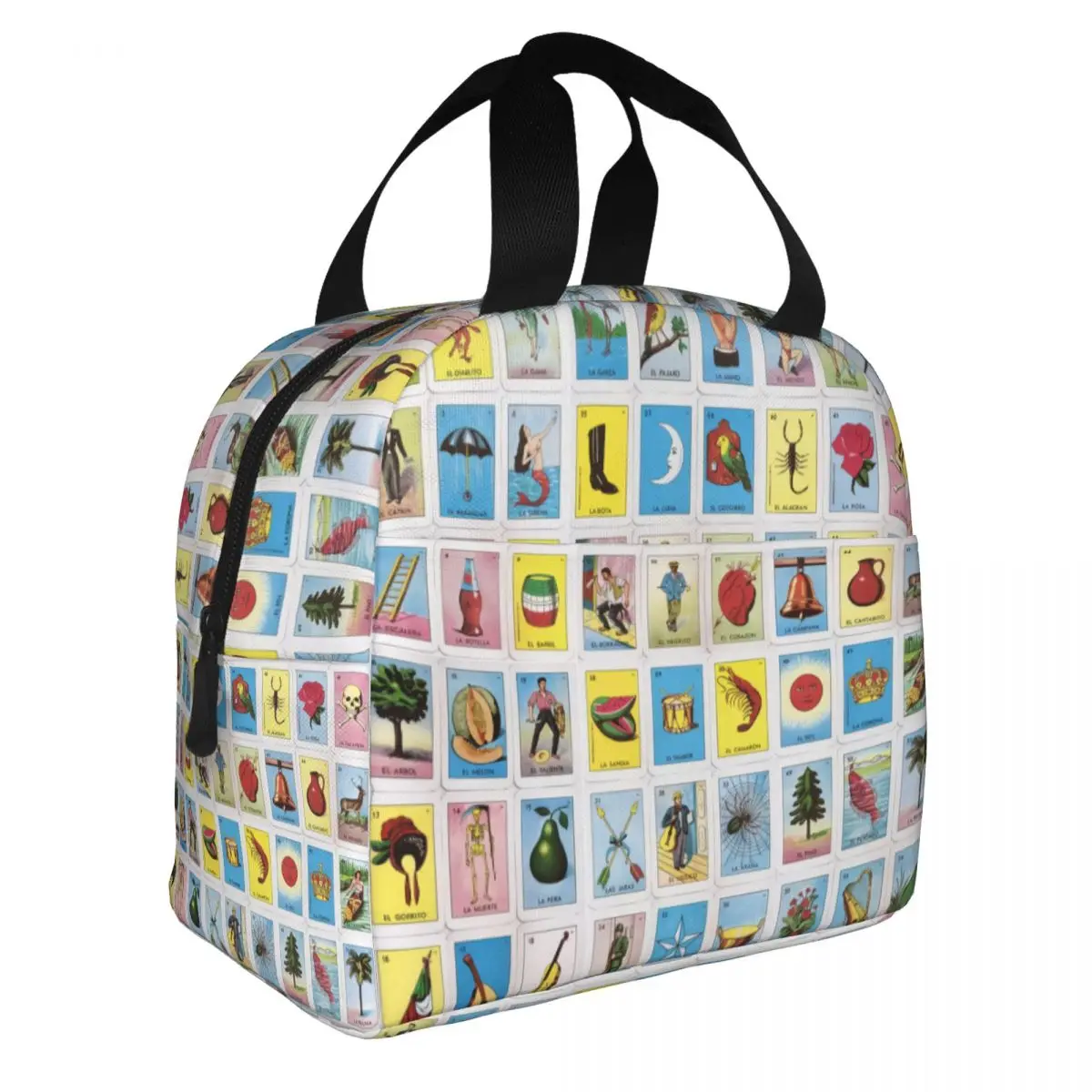 Custom Loteria Card Mexican Bingo Lottery Insulated Lunch Tote Bag for Women Portable Thermal Cooler Food Lunch Box Kids School