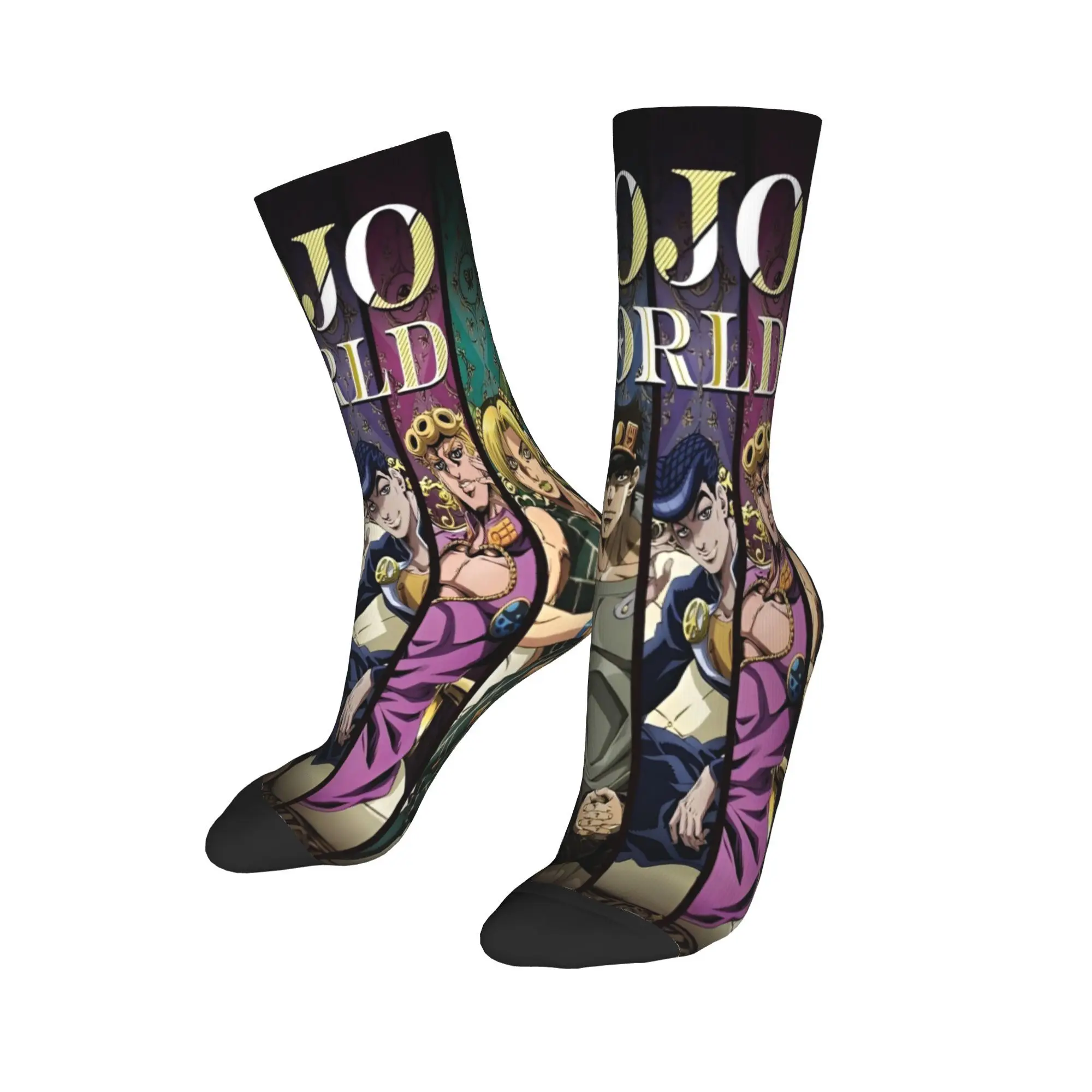 Unisex JoJos Bizarre Adventure jojo world Socks Soft Fashion  Socks High Quality Product Middle Tube Socks Best Gift