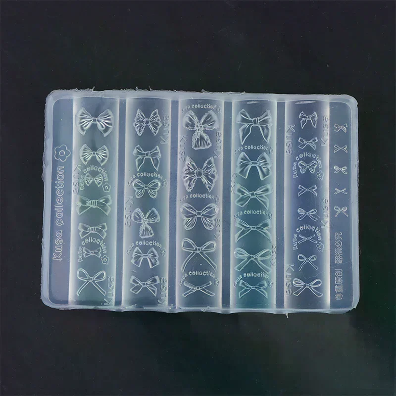/ACR/Bowknot Silicone Nail Mold Mixed Sized Shaped Bow Soft Stamping Plates Kawaii Ballet Bow DIY Manicure Art Mould Tools 3D