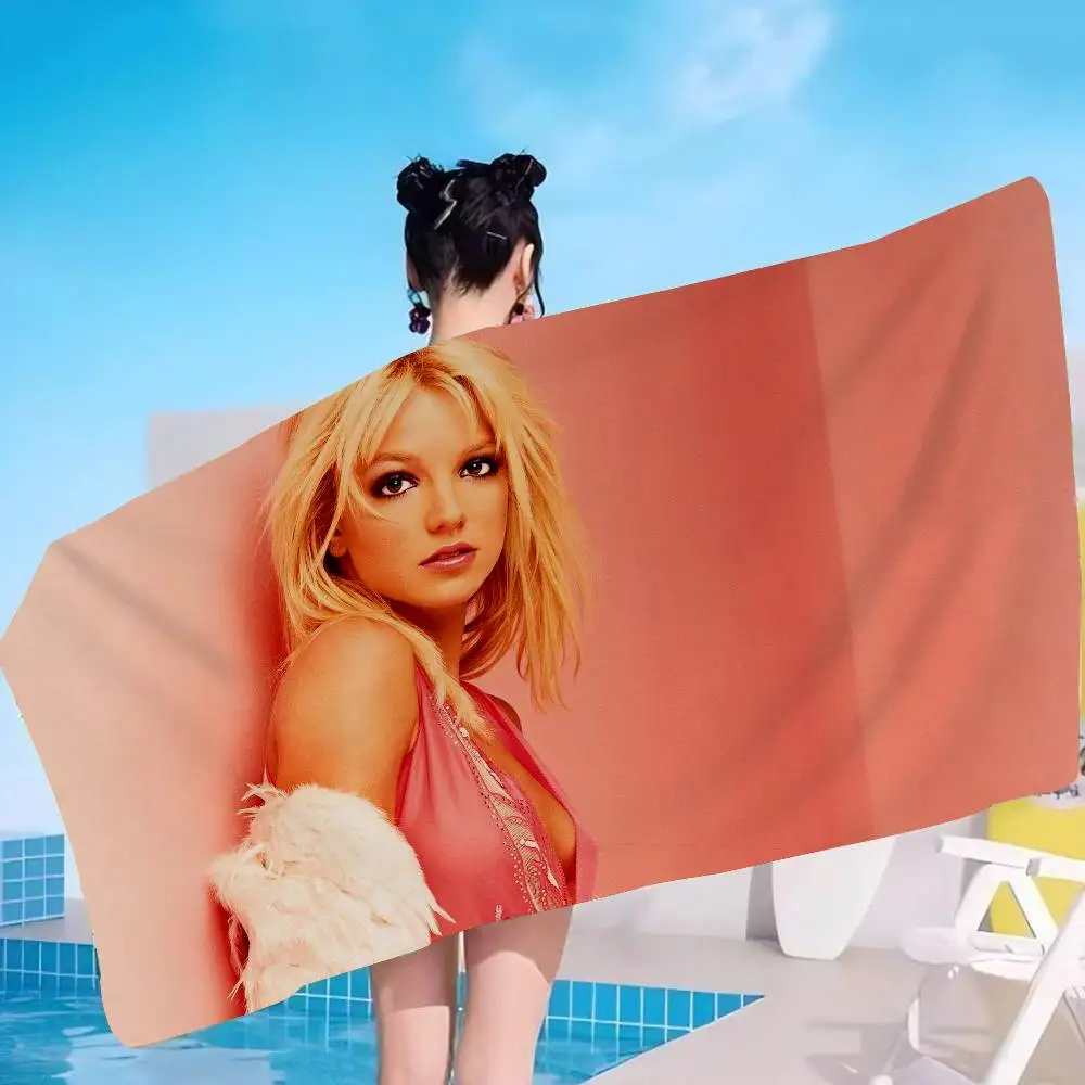 B-Britney S-Spears Beach Towel Colorful Bath Towels for Girl Microfiber Quick Dry Custom Sand Free Beach Yoga Spa Gym Pool