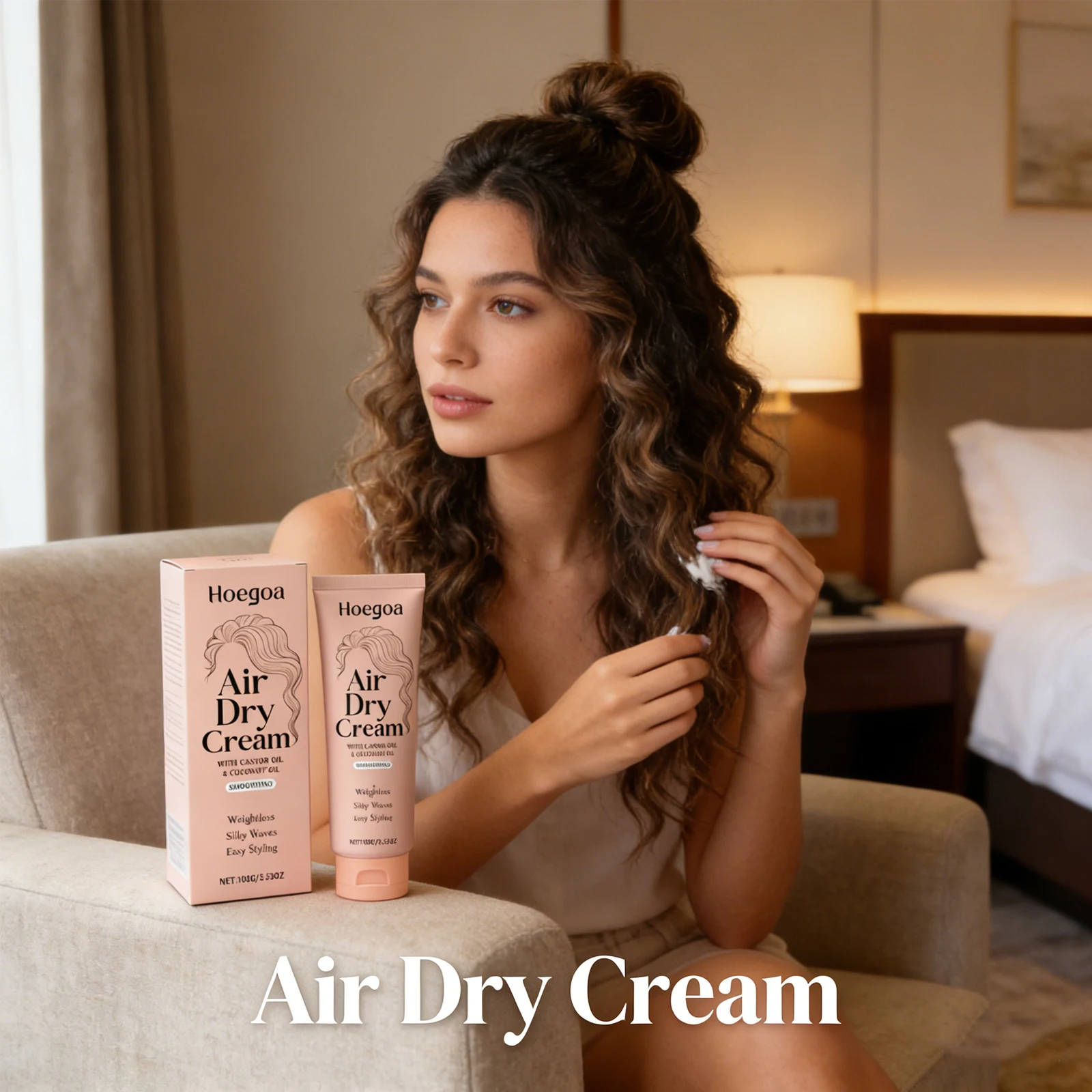 

Coconut Oil Curly Hair Elastin Improve Hair Gloss Smooth Frizz Prevent Drying Moisturize Fluffy Hair Styling Curl Defining Cream