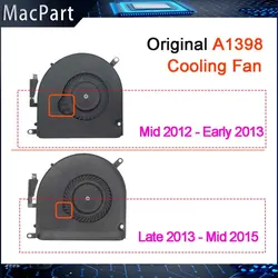 Original A1398 Left Right CPU Cooling Fan For MacBook Pro Retina 15