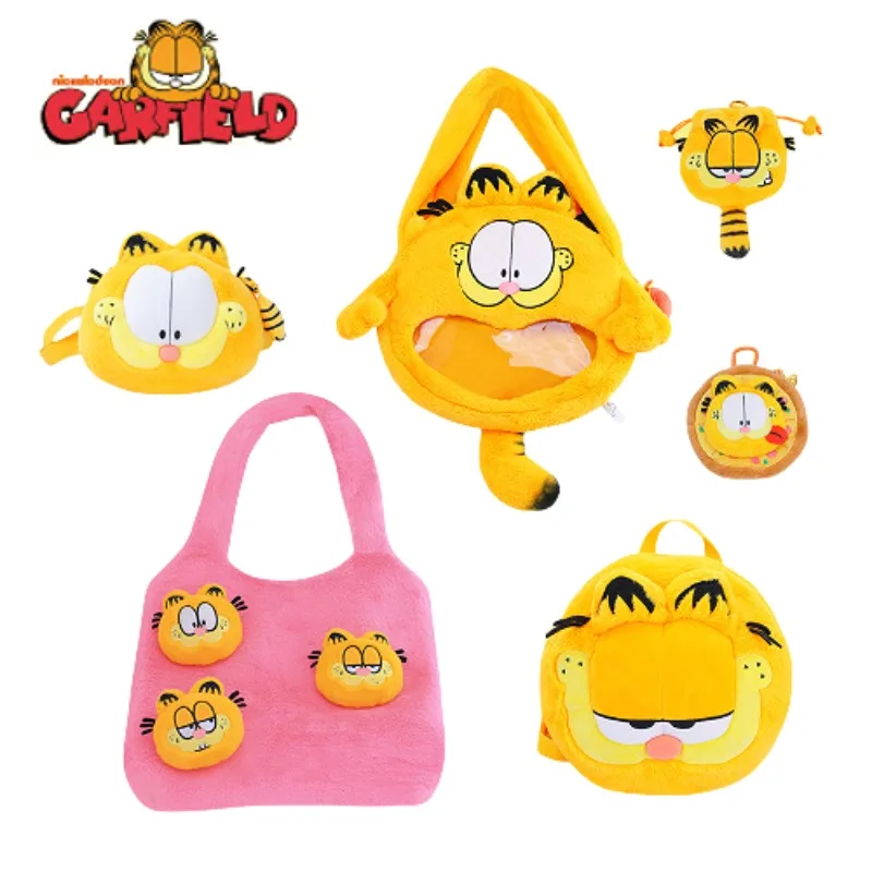 Garfield Cartoon Cute Shoulder Bag A Stylish Plush Backpack Tidal Current Doll Pendant Portable and Large Capacity Holiday Gifts