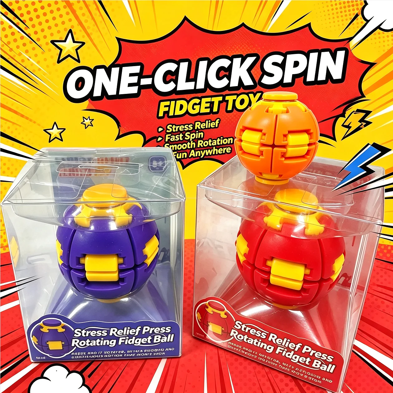 3D Pinching Relaxation Stress Relief Ball Pressing Rotating Dual Play Fingertip Gyroscope Portable Soothing TOY HOT