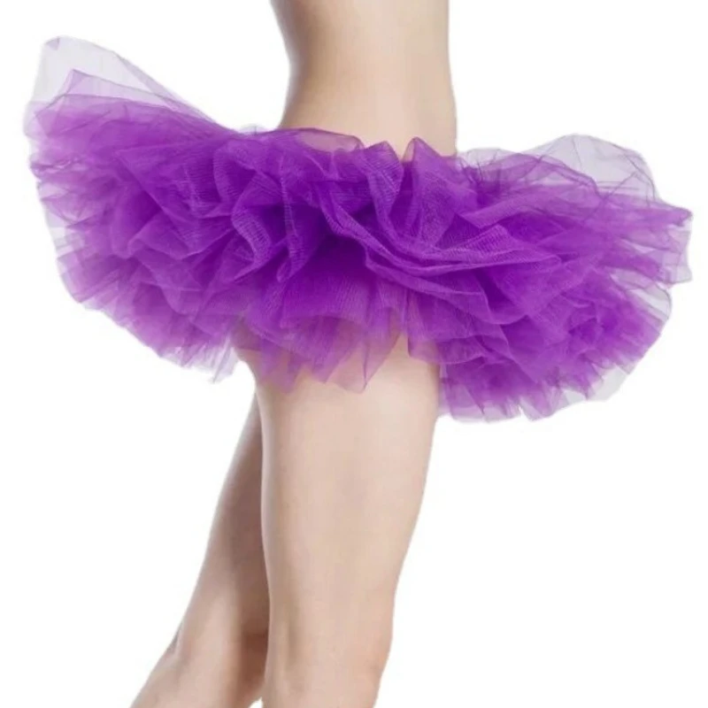 

Adult Half Skirt Tulle Tutu Short Skirt 5-Layer Cake Performance Dress Ballet Skirt Patchwork Skirt for Halloween