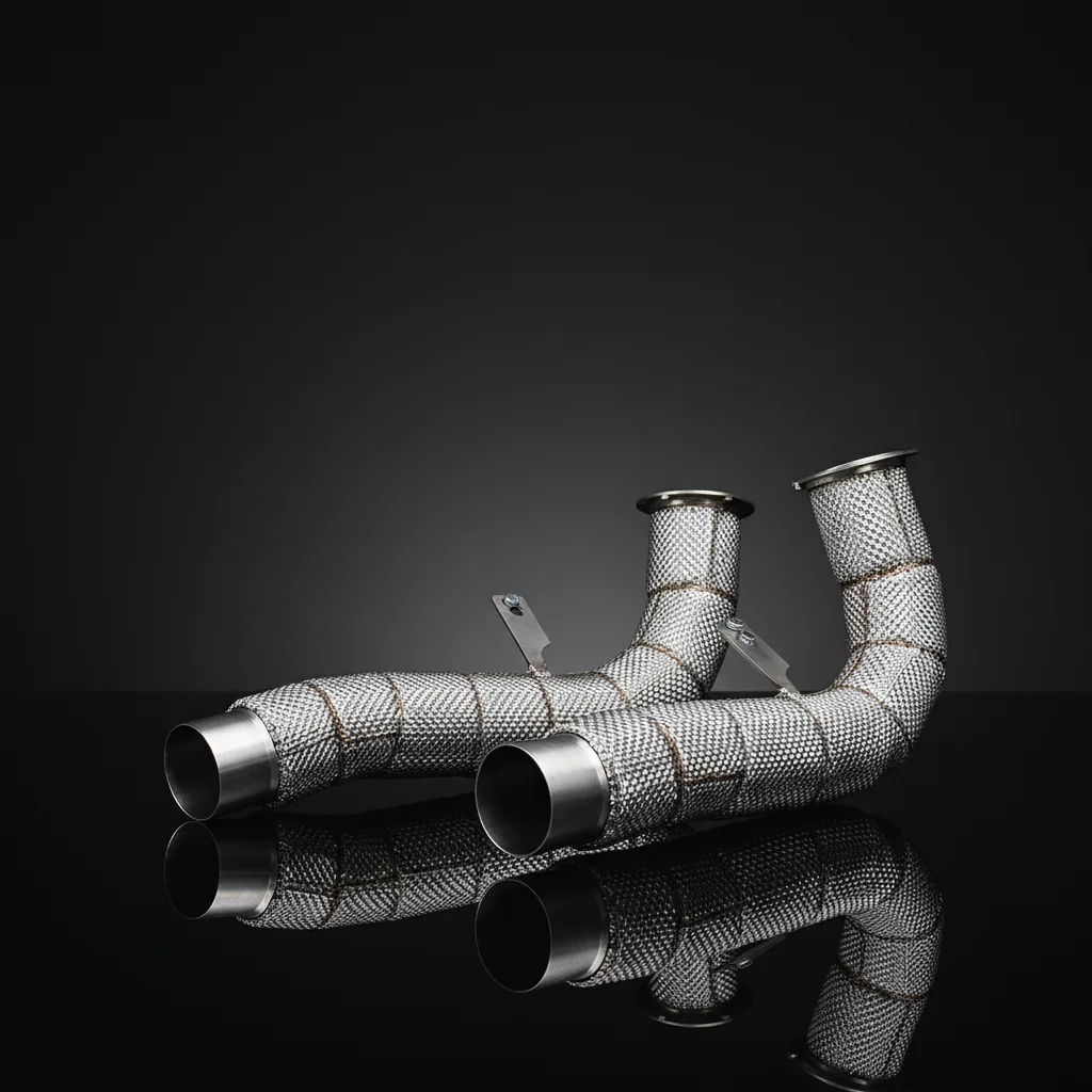 OEM Stainless Steel Exhaust Pipes With Heat Shield For BMW M5/M6 F06/F10/F12 2012-2016 Free Flow Downpipe In Stock