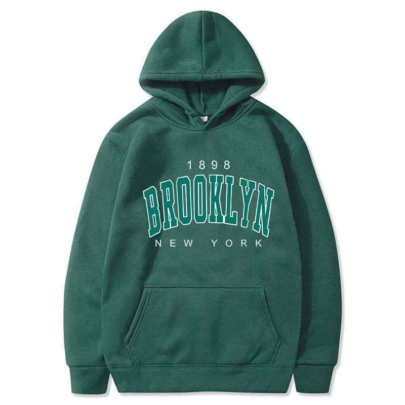 Men's And Women's Long Sleeves 1898 New York Printed Women Hoodies Fashion Fleece Hoody Creativity Pullover Clothing