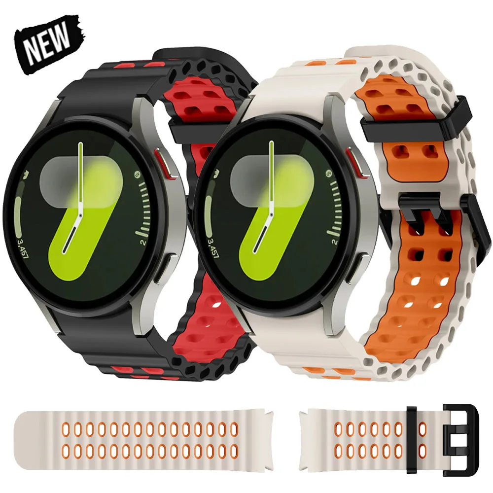 Silikonarmband für Samsung Galaxy Watch 7/6/5/4 44 mm 40 mm Band ohne Lücken Armband für Samsung Galaxy 4 6 Classic 43 mm 47 mm 42 46 mm