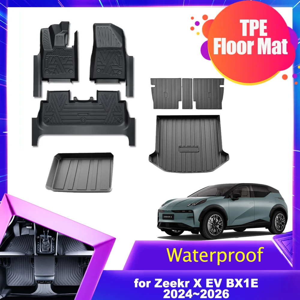 

Car Floor Mat for Zeekr X EV BX1E 2024~2026 2025 TPE Liner Trunk Seat back Pad Waterproof Non-slip Protector Part Accessories